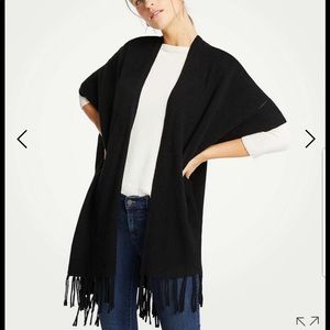 Excellent condition ann Taylor fringe poncho